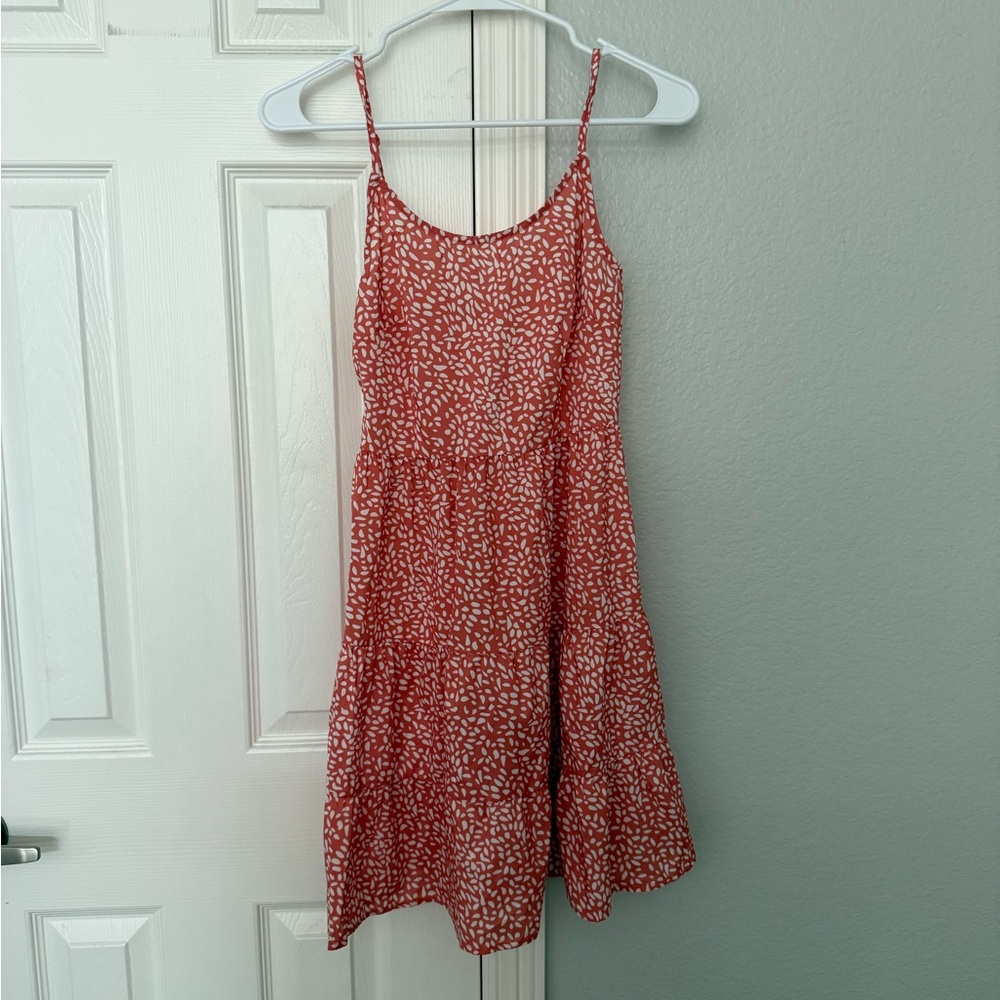 Red and White Spaghetti Strap Dress
